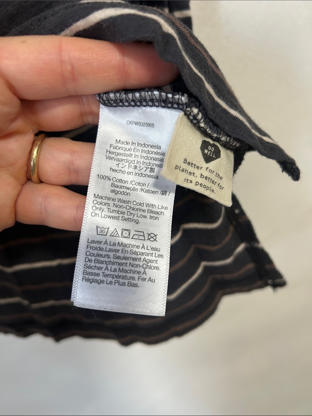 Madewell Whisper Cotton Turtleneck Top in Tessie Stripe small - Picture 6 of 9